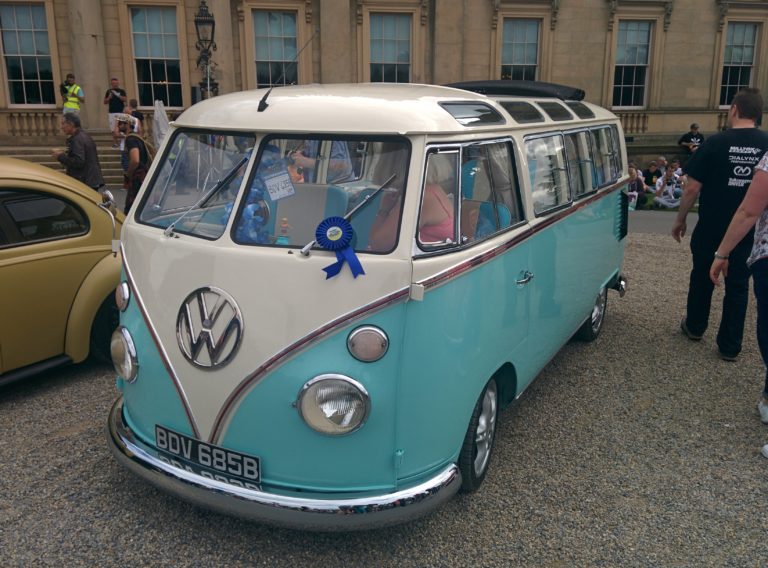 VW Type 2 Splitty Camper blue 21 window with sunroof